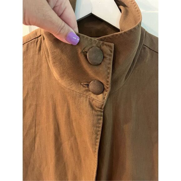 Millard Fillmore X Anthropologie Olive Drab Linen Blend Jacket sz S EUC - Picture 2 of 7